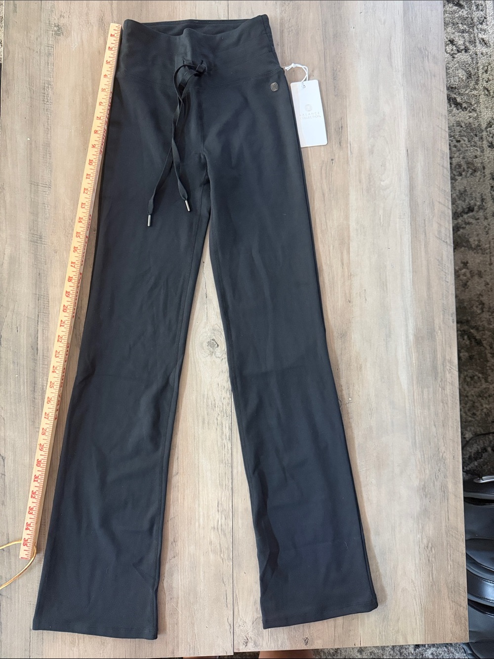 Balance Collection XS High-Waist Black Drawstring Yoga Pants NWT